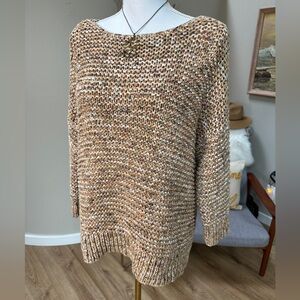 Chicos 100% cotton Chunky Elbow sleeve warm cold sweater